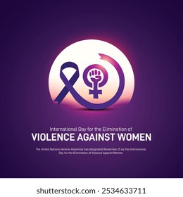 Día Internacional de la Eliminación de la Violencia contra la Mujer Anuncio creativo, cartel, postal, publicación en redes sociales, fondo, diseño de Plantilla, etc. 