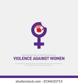 Dia Internacional para a Eliminação da Violência Contra as Mulheres bandeira criativa, cartaz, cartão postal, postagem em mídias sociais, fundo, modelo de design etc. 