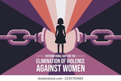 international day for the elimination of violence against women, stop Violence Against Women Banner Background Brocken chain