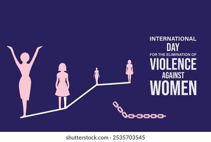 international day for the elimination of violence against women, stop Violence Against Women Banner Background Brocken chain