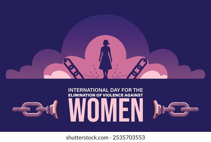 International day for the elimination of violence against women. Vector illustration of white ribbon symbol of violence against women. Suitable for banners, web, social media, greeting cards etc