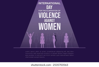 Dia Internacional para a Eliminação da Violência contra as Mulheres. Ilustração vetorial do símbolo da fita branca da violência contra as mulheres. Adequado para banners, web, mídia social, cartões de saudação etc