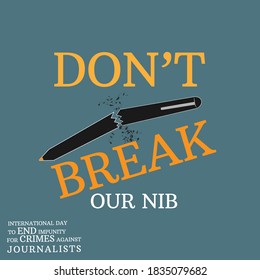 Día Internacional para Terminar con la Impunidad por los Crímenes contra Periodistas. vector de ilustración