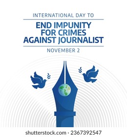 International Day to End Impunity for Crimes against Journalists design template good for celebration usage. journalist illustration. vector eps 10. flat design.