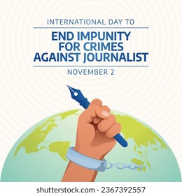 International Day to End Impunity for Crimes against Journalists design template good for celebration usage. journalist illustration. vector eps 10. flat design.