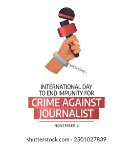 International Day to End Impunity for Crimes against Journalists vector design template good for celebration usage. flat design. eps 10.