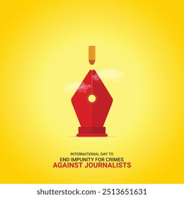 International Day to End Impunity for Crimes against Journalists. Creative Vector illustration for World Press Freedom Day concept.