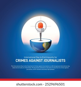 international day to end impunity for crimes against journalists creative banner, poster, social media post, postcard, template, background design etc. 