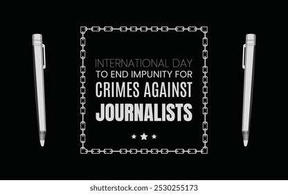 International Day to End Impunity for Crimes against Journalists. Creative Vector illustration for World Press Freedom Day concept. Reporter