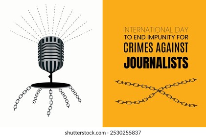 Día Internacional para Poner Fin a la Impunidad de los Crímenes contra Periodistas. Concepto de Ilustración vectorial Creativa para el Día Mundial de la Prensa Libre. Reportero