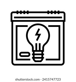 international day energy conservation line icon vector. international day energy conservation sign. isolated contour symbol black illustration