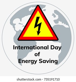 International day of energy saving. Flat vector stock illustration