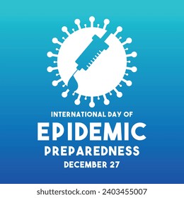 Día Internacional de Preparación para la Epidemia. 27 de diciembre. Fondo de degradado. Eps 10.