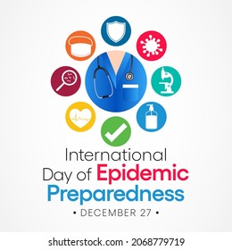 International day of Epidemic Preparedness is observed every year on December 27, to support efforts to build strong emergency and epidemic preparedness systems. Vector illustration