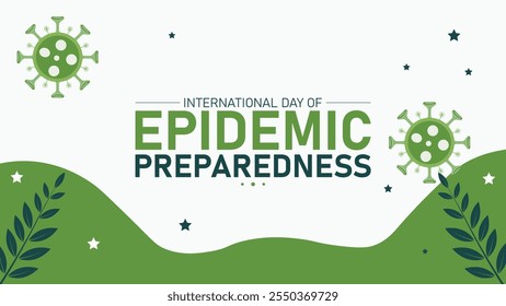 Projeto de banner vetorial do Dia Internacional de Preparação para Epidemias. Feliz Dia Internacional de Preparação para Epidemias Cartaz gráfico mínimo moderno