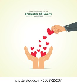 International Day for the Eradication of Poverty design for banner, social media, 3D Illustration