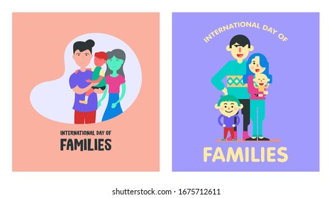 International Day Of Families Background Illustration Vector. Family Day Illustration Web Banner Template