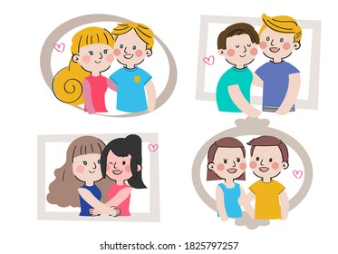 international day of families: big love sweet togetherness family character vector