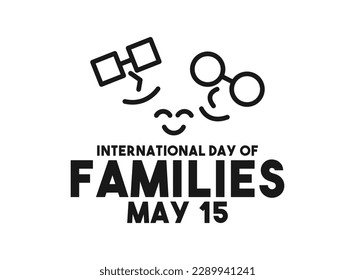 International Day of Families. May 15. Family line icon. White background. Poster, banner, card, background. Eps 10.