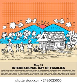 International Day Of Families, May 15, Poster and banner vector