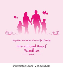 International Day of Families May15th. Social Media Design Post Vector Template