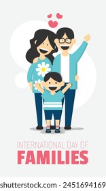 International Day of Families poster with a family laughing happily together