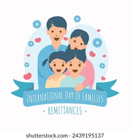 International Day of Families Remittances Colorful vector template design background. Vector illustration