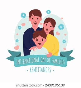 International Day of Families Remittances Colorful vector template design background. Vector illustration