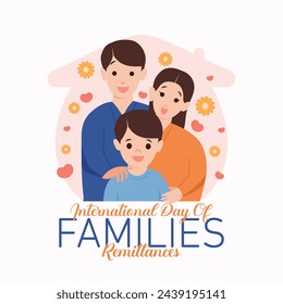 International Day of Families Remittances Colorful vector template design background. Vector illustration