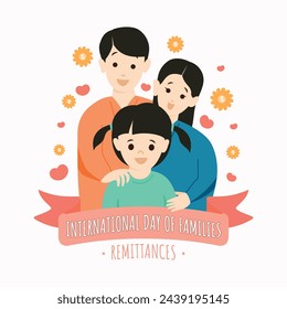 International Day of Families Remittances Colorful vector template design background. Vector illustration