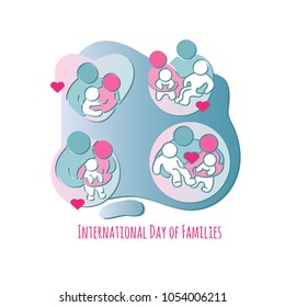 International Day of Families.  Set of Family icons. Vector illustration