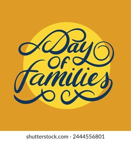 International Day of Families text banner. Hand drawn vector art.