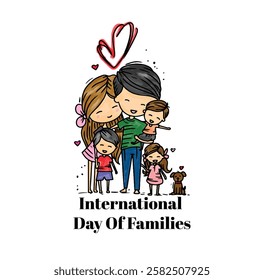 International day of families vector illustration, families bonding, families love watercolor illustration 
