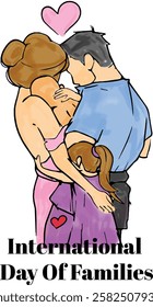 International day of families vector illustration, families bonding, families love watercolor illustration 