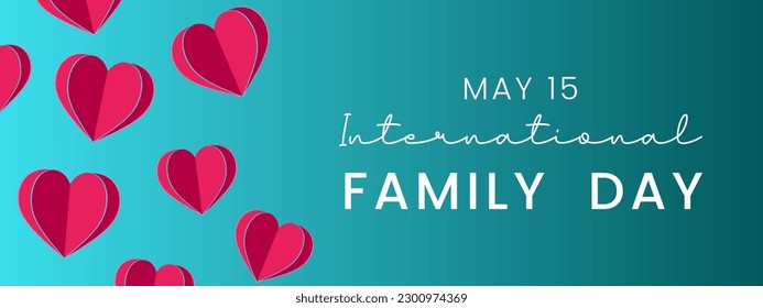 International Day of Family Illustration with paper cut of love for Web Banner or Landing Page in Flat Cartoon Hand Drawn Templates