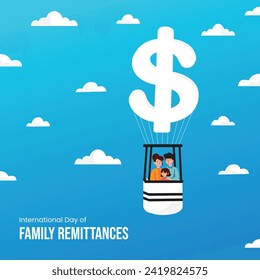 International Day of Family Remittances, banner, poster, social media post, vector illustration, awareness, observance, Jun 16, humanity, equality, diversity, inclusion