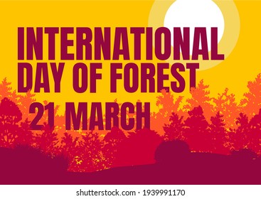 international day of forest awareness nature conservation poster concept design vector illustration