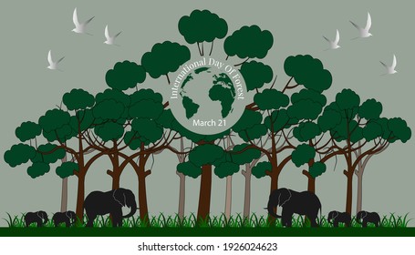International day of forest concept. illustration flat design 