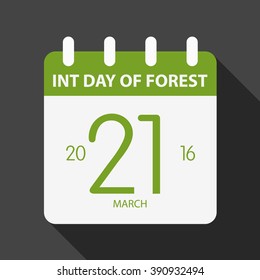International day of forest illustration calendar design 02