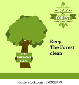 International day of forest illustration cartoon design 07