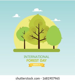International day for forest with trees - Vector