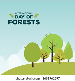 International day for forest with trees - Vector