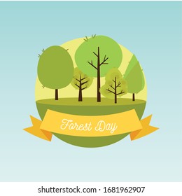 International day for forest with trees - Vector