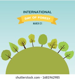 International day for forest with trees - Vector