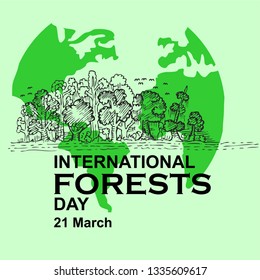 International Day of Forest Vector Illustration.