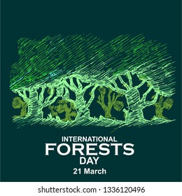 International Day of Forest Vector Illustration. - Vector 