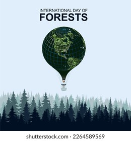 International Day of Forest Vector Illustration.