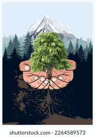 International Day of Forest Vector Illustration.
