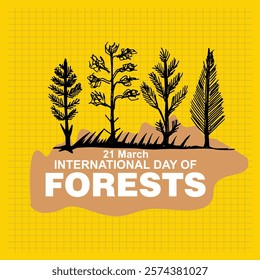 International Day Of Forests, 21 March, Poster and banner vector
