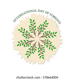 International Day of Forests, abstract background. Vector illustration